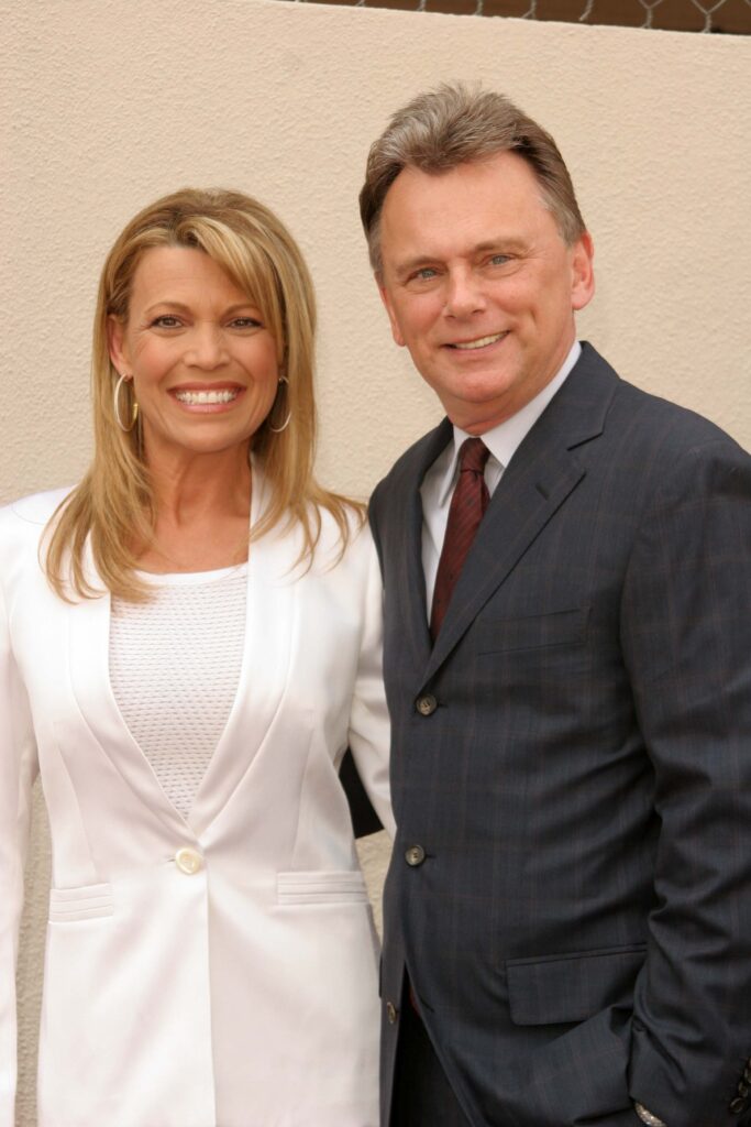 Pat Sajak and Vanna White at the Ceremony honoring Vanna White with a star on the Hollywood Walk of Fame