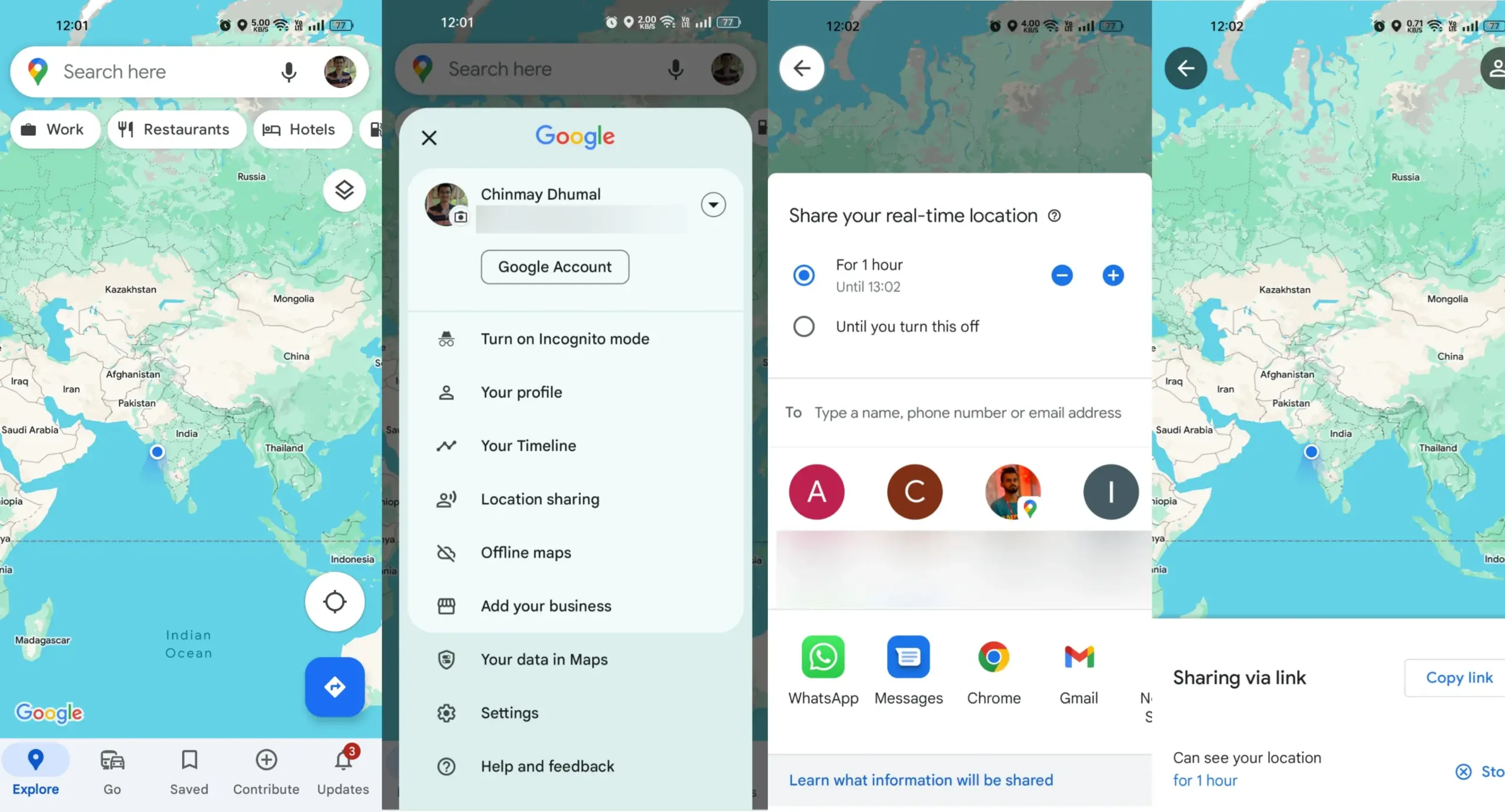 Google Maps Introduces Live Location Sharing