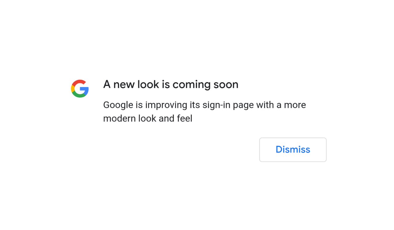 Google sign-in page to get a new look
