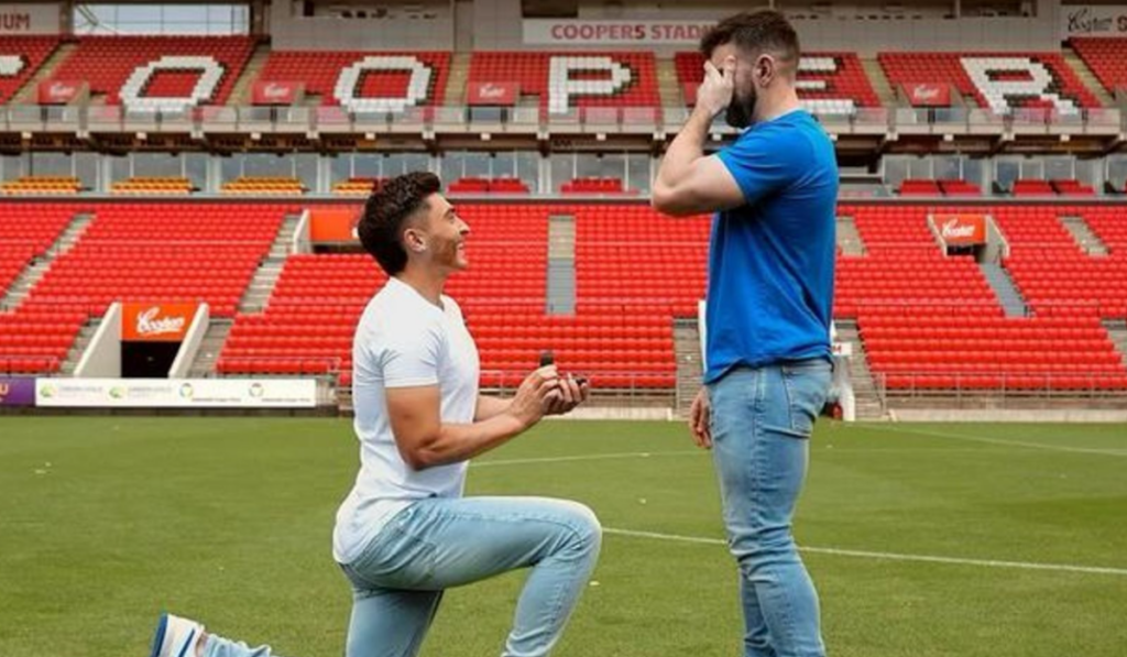 First Openly Gay Top-Flight Male Soccer Player Proposes on Home Pitch