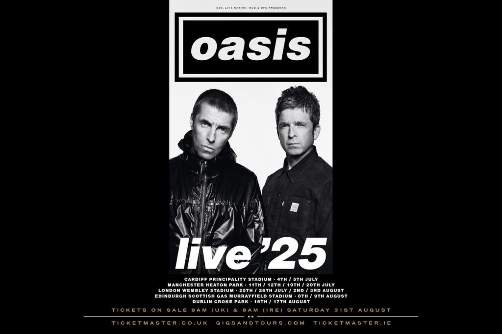 Oasis reveals their 2025 comeback tour, including stadium shows across the U.K. and Ireland, and a special 30th anniversary album release. oasis/Instagram