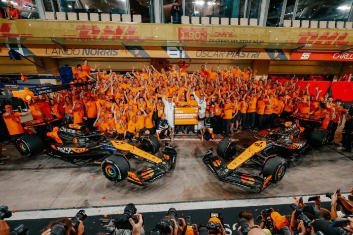 Lando Norris leads McLaren to glory, Hamilton ends Mercedes stint on a high, and Red Bull faces challenges in 2024. Twitter/McLarenF1