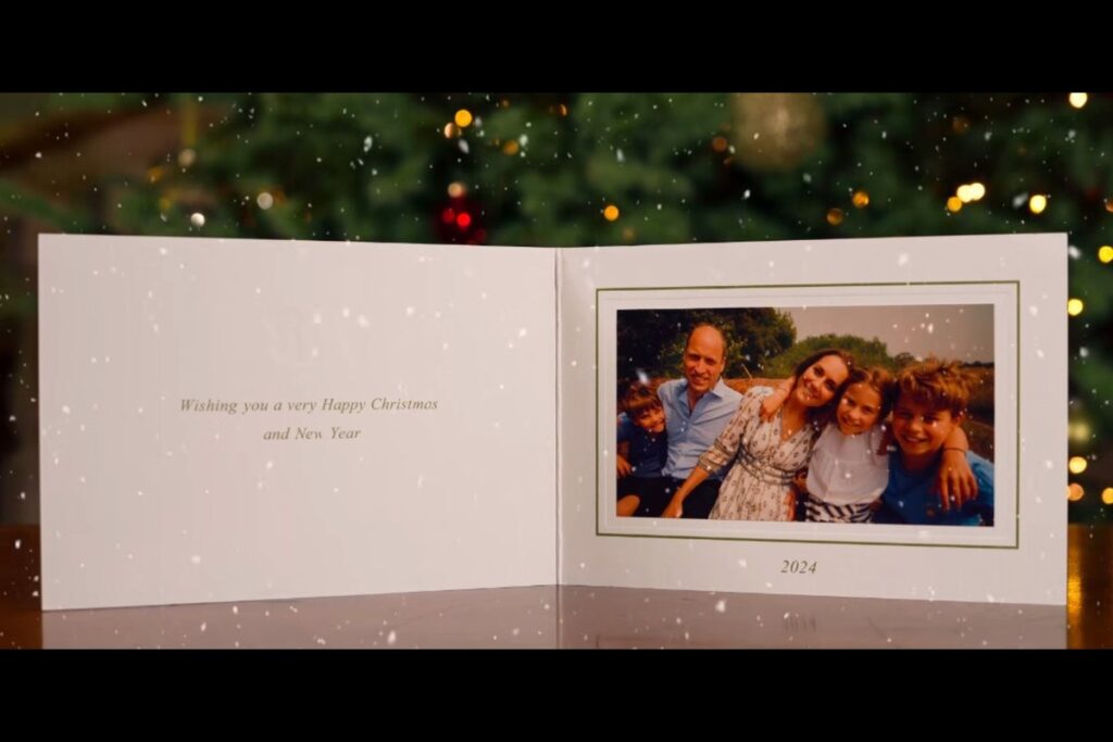 Prince William and Kate Middleton have revealed their 2024 Christmas card. Will Warr/KensingtonRoyal/X